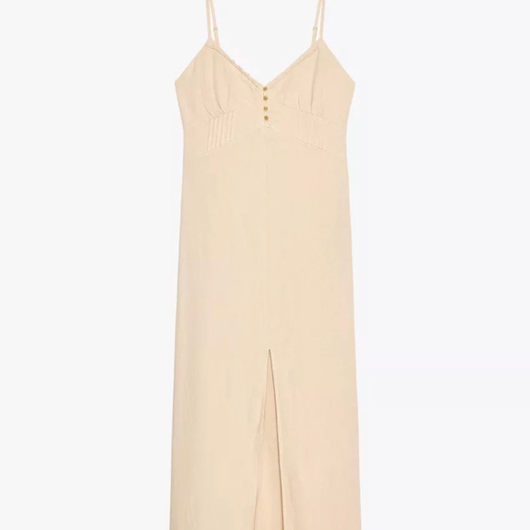 Zara Linen Strappy Midi Dress(M) - Picture 7 of 8